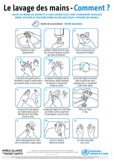 OMS lavage des mains comment hygiène des mains coiffeurs esthéticiennes