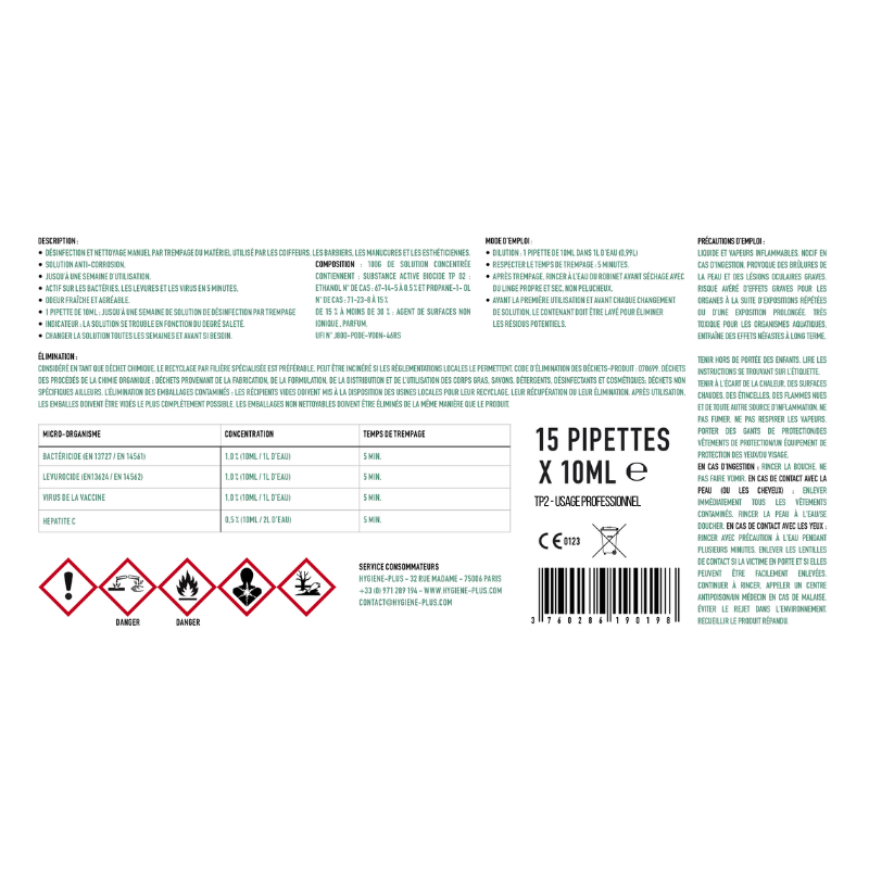Concentré pour la désinfection par trempage (15x10mL) – Image 3